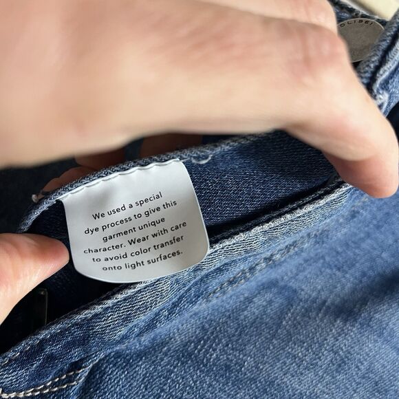 DL1961 Wom Jeans Sz27 Jerry High Rise Straight Linden Distressed Raw Hem Stretch - Picture 12 of 12